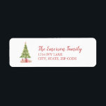 Cute Watercolor Christmas Tree Return Address<br><div class="desc">Cute Watercolor Christmas Tree Return Address label. This design features a cute watercolor Christmas tree and presents. Personalize the family name and address.</div>