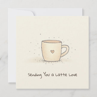 Cute Watercolor Coffee Cup With A Heart Holiday Card