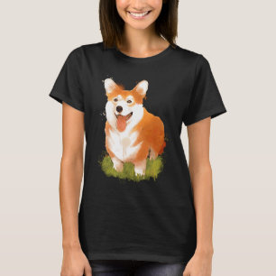 Cute Watercolor Corgi Dog Men Women Boys Girls T-Shirt