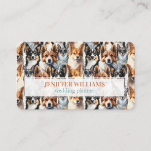 Cute Watercolor Corgi Dog Pattern                  Business Card