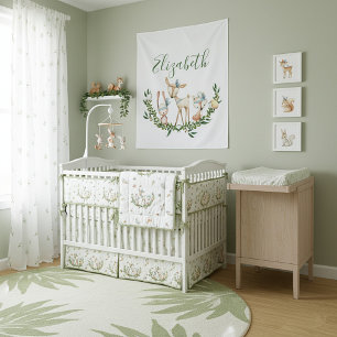 Cute watercolor deer baby  tapestry