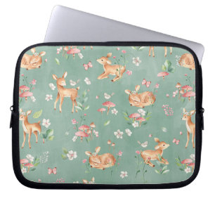 Cute Watercolor Deer Pattern Laptop Sleeve