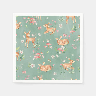 Cute Watercolor Deer Pattern Napkin