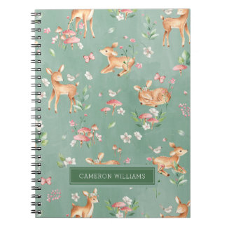 Cute Watercolor Deer Pattern Notebook