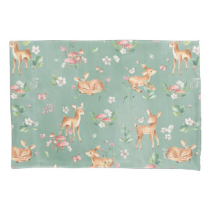 Cute Watercolor Deer Pattern Pillowcase