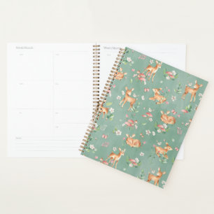 Cute Watercolor Deer Pattern Planner