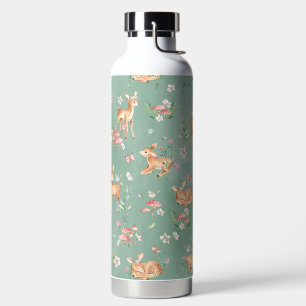 Cute Watercolor Deer Pattern Water Bottle