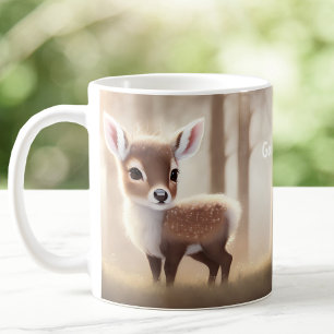 Cute Watercolor Deer Personalized Coffee Mug
