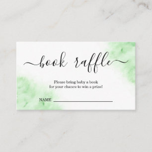 Cute Watercolor Diaper Book Raffle For Baby Shower Enclosure Card