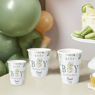 Cute Watercolor Dinosaur 1st Birthday & Baby  Paper Cups