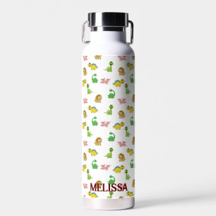 Cute Watercolor Dinosaur Animal Pattern Water Bottle