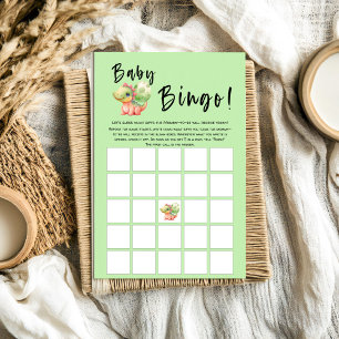 Cute Watercolor Dinosaur Baby Shower Bingo Game