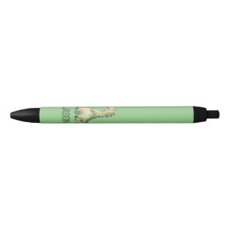 Cute Watercolor Dinosaur With Kids Name Black Ink Pen