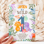 Cute watercolor dinosaurs greenery wild one 1st invitation<br><div class="desc">Our little dino is a wild one! Roar! It's time to party! Our watercolor dinosaur invitations are a must-have for your little one's birthday celebration. Featuring cute little dinos painted with watercolor, little hatching eggs, clouds, volcano and tropical greenery that will make your heart melt, perfect for 1st birthday party...</div>
