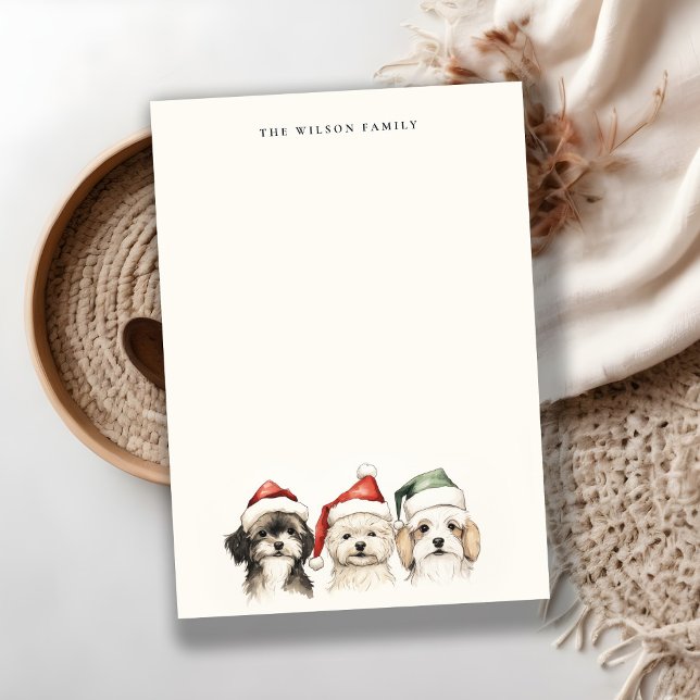 Cute Watercolor Dog Furry and Bright Christmas Card (Creator Uploaded)