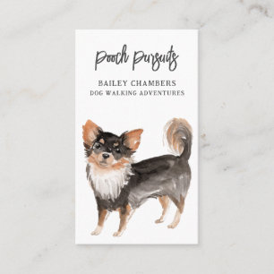 Cute Watercolor Dog Walker Business Card