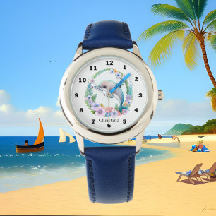 cute watercolor dolphin lovers watch