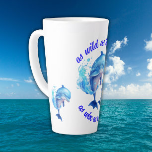 Cute Watercolor Dolphins Quote Latte Mug