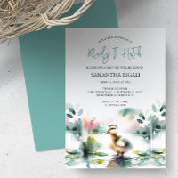 Cute Watercolor Duck Baby Boy Shower