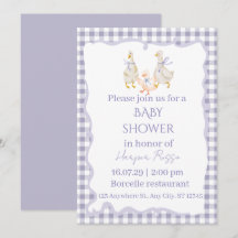 Cute Watercolor Duck Family Baby Shower Invitation
