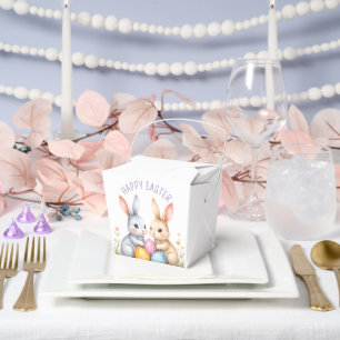 Cute Watercolor Easter Bunnies Happy Easter Favor Box