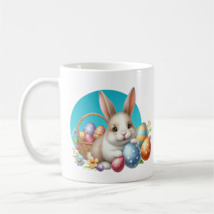 Cute watercolor Easter bunny add monogram  Coffee Mug