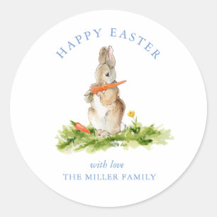 Cute watercolor Easter Bunny  Classic Round Sticker