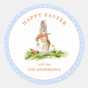 Cute watercolor Easter Bunny  Classic Round Sticker