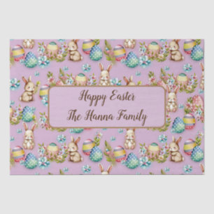 Cute Watercolor Easter Eggs, Bunny and Floral Tissue Paper