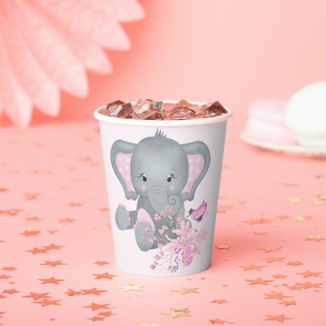 Cute watercolor Elephant baby  Paper Cups (Insitu)