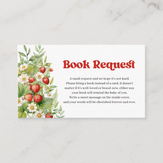 Cute watercolor elephant blush roses book request enclosure card (Front)