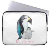 Cute watercolor emperor penguins