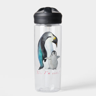 Cute watercolor emperor penguins water bottle