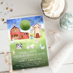 Cute Watercolor Farm Animals Kids Birthday Invitation<br><div class="desc">Cute watercolor farm yard kids birthday party invitation. Design features a handpainted scene of a farm with a cow,  rabbit,  sheep,  goat,  pig,  chickens,  cockeral and goose. The fun birthday template can easily be customized.</div>