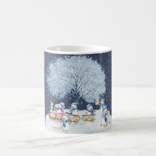 Cute Watercolor Festive Snowmen  Coffee Mug
