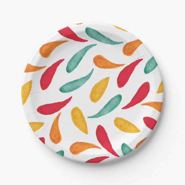 Cute Watercolor Fiesta Paper Plates (Front)