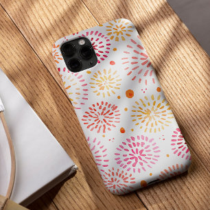 Cute watercolor fireworks in yellow and orange iPhone 13 case