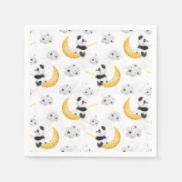 Cute Watercolor Fishing Panda Pattern Birthday
