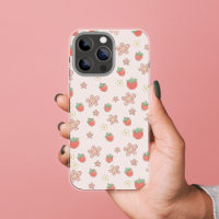 Cute Watercolor floral strawberry pattern