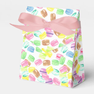Cute Watercolor French Macaroon Pattern Favor Box