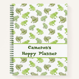 Cute Watercolor Frogs Hoppy Planner Funny Nature Notebook