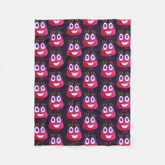 Cute Watercolor Geek Candy Character Math Pattern Fleece Blanket (Front)