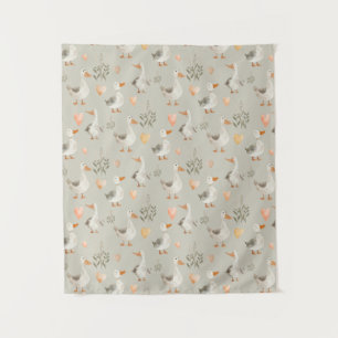 Cute Watercolor Geese Tapestry / Backdrop