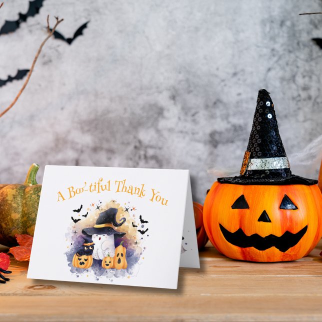 Cute Watercolor Ghost Baby Shower Thank You Card (Creator Uploaded)