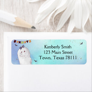 Cute Watercolor Ghost Halloween Address