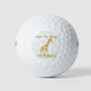 Cute Watercolor Giraffe, Above Par Golf Balls