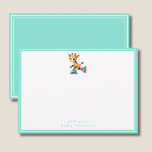 Cute Watercolor Giraffe Baby Shower Note Card