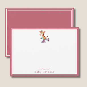 Cute Watercolor Giraffe Baby Shower Note Card