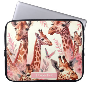 Cute Watercolor Giraffe  Laptop Sleeve