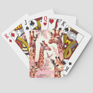 Cute Watercolor Giraffe Playing Cards